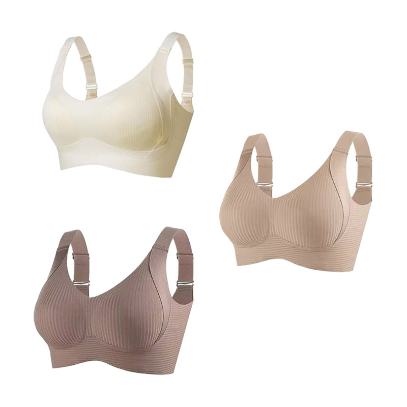 💕50% DE RÉDUCTION ! 💐Soutien-gorge sans coutures à rayures subtiles avec soutien en W – Confort et style !