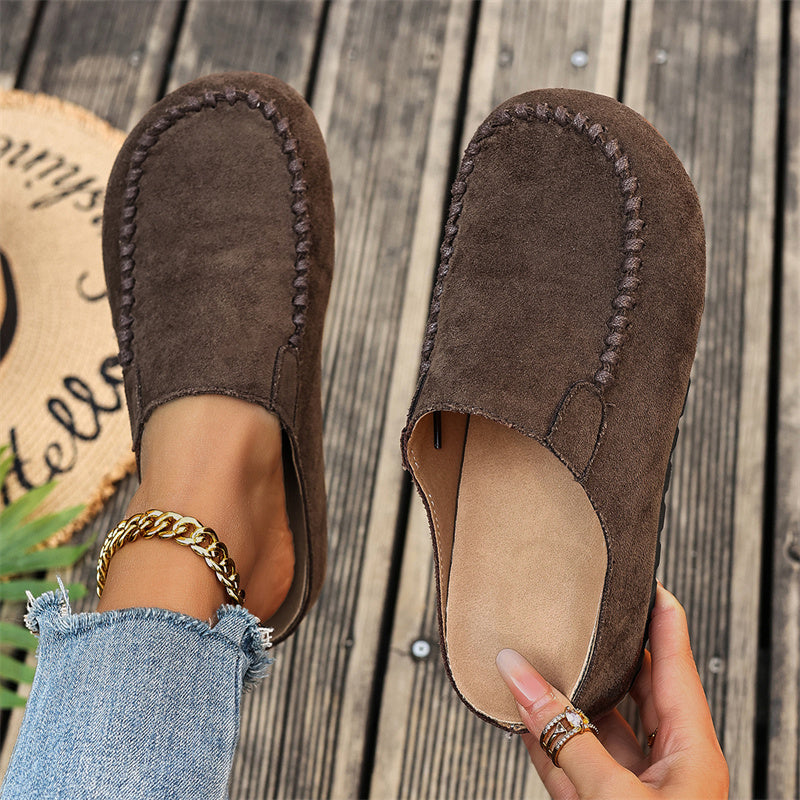 đĄ 50% DE RĂDUCTION! Pantoufles Mules Femme Ă Bout Large FermĂ© â Semelle Moelleuse, AntidĂ©rapantes & Parfaites Pour Un Confort Douillet Ă La Maison đ