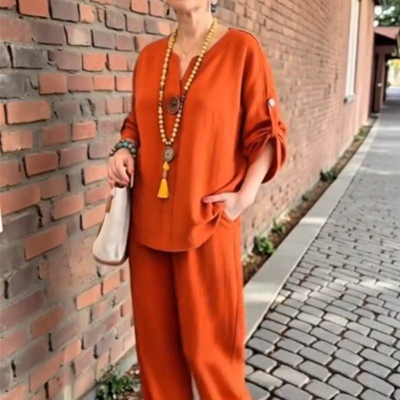Ensemble de vêtements d'intérieur pour femme avec manches à revers confortables