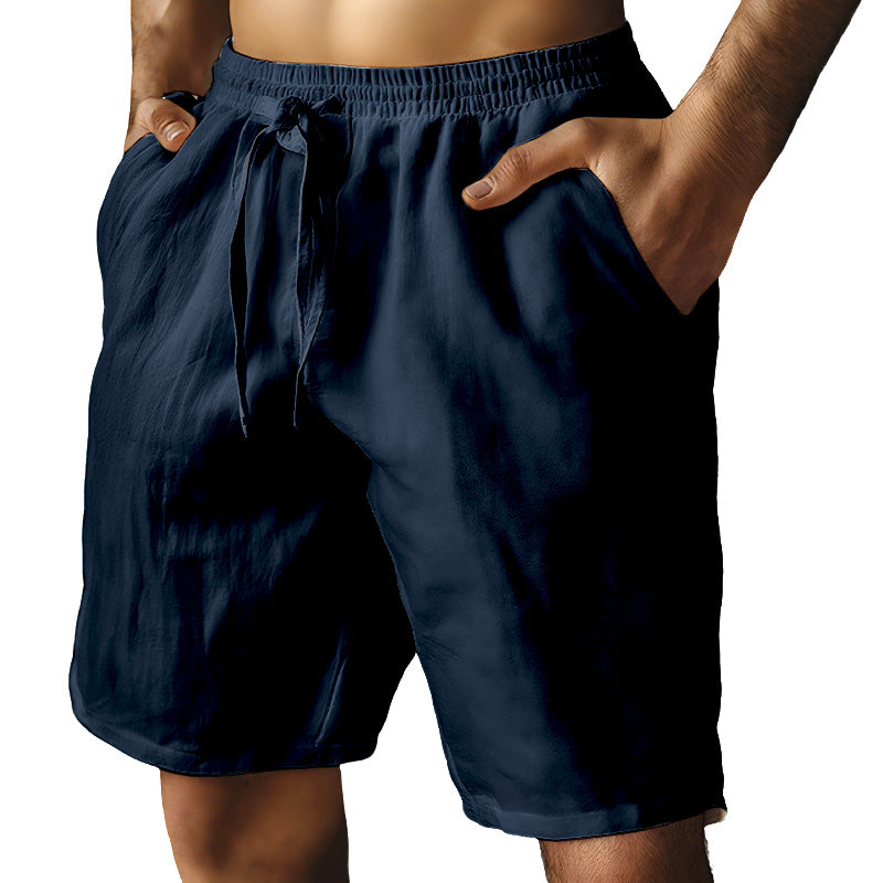 🔥 50 % DE RÉDUCTION ⏰ Short pour homme avec cordon de serrage élastique et motif uni