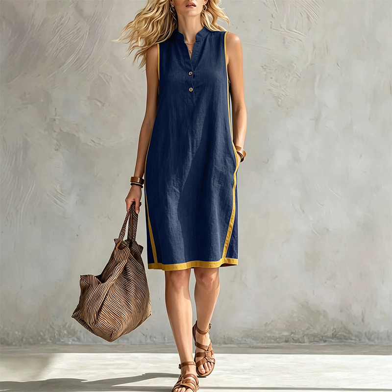 đâš Robe ample sans manches Ă col en V pour femme - DĂ©contractĂ©e, flatteuse et naturellement Ă©lĂ©gante