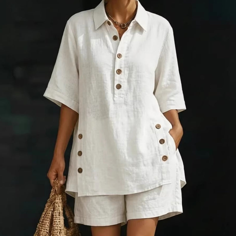 Ensemble été pour femme composé d'un haut ample et d'un short