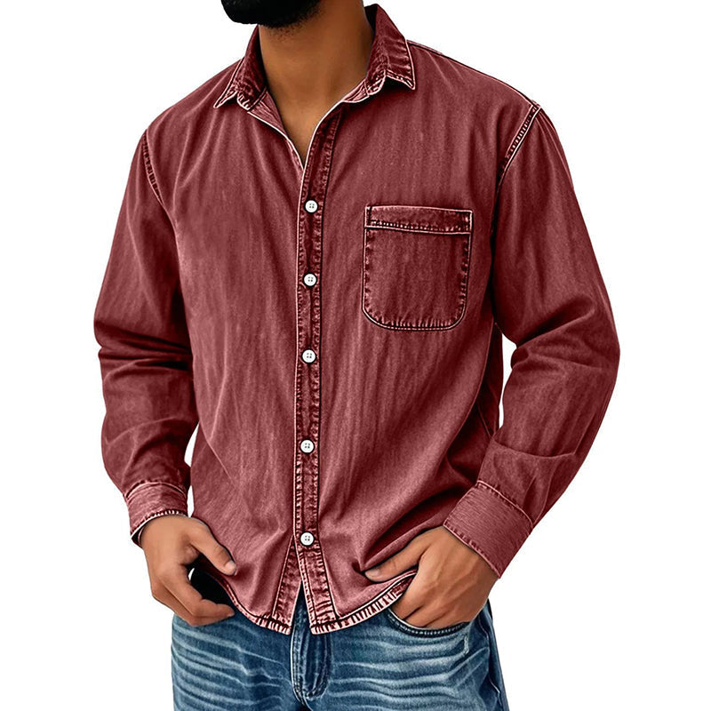 đ Style Denim Intemporel | Chemise Homme DĂ©lavĂ©e Coupe DĂ©contractĂ©e