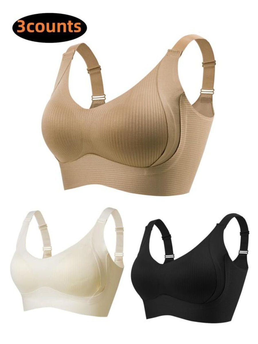 💕50% DE RÉDUCTION ! 💐Soutien-gorge sans coutures à rayures subtiles avec soutien en W – Confort et style !