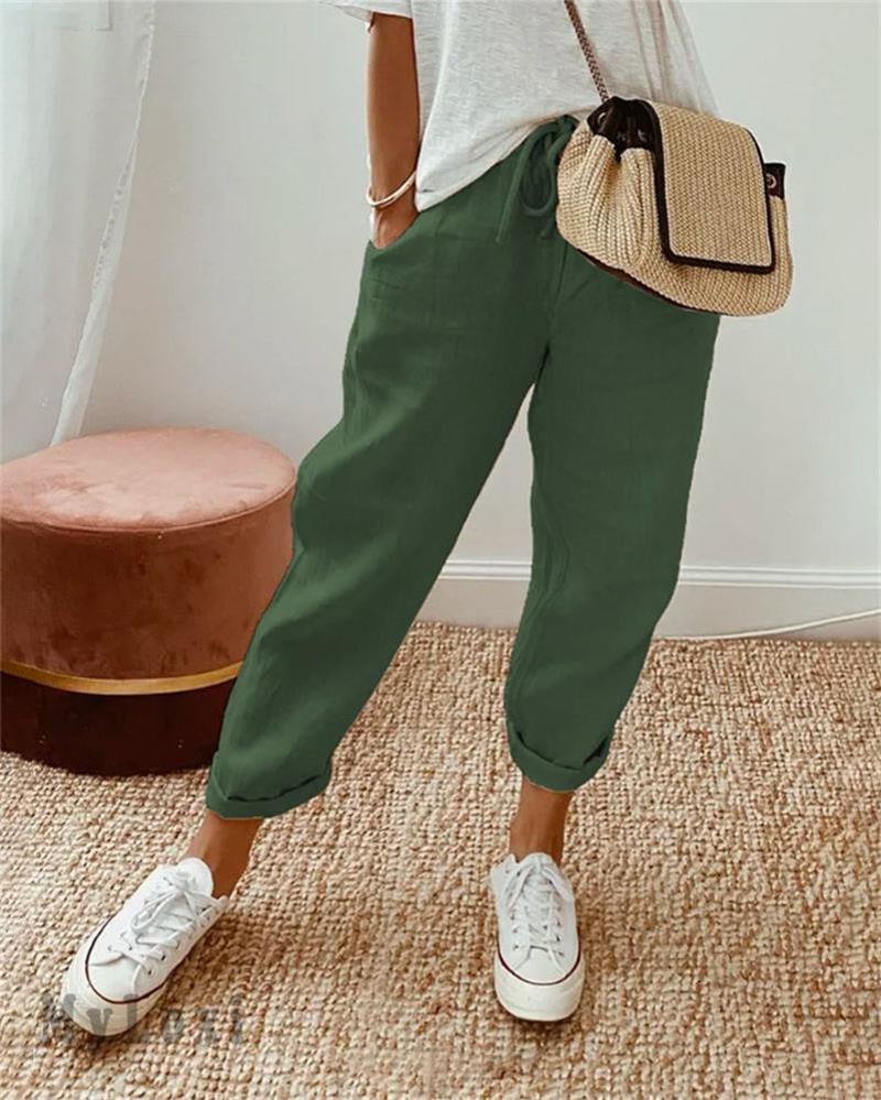 📢📢54 % de réduction !! ⏰ Pantalon Décontracté en Coton et Lin pour Femme – Élégant, Respirant & Polyvalent ✨☀️