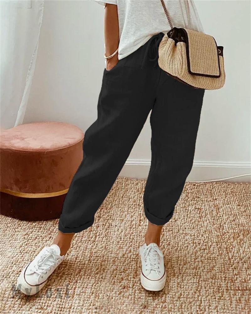 📢📢54 % de réduction !! ⏰ Pantalon Décontracté en Coton et Lin pour Femme – Élégant, Respirant & Polyvalent ✨☀️