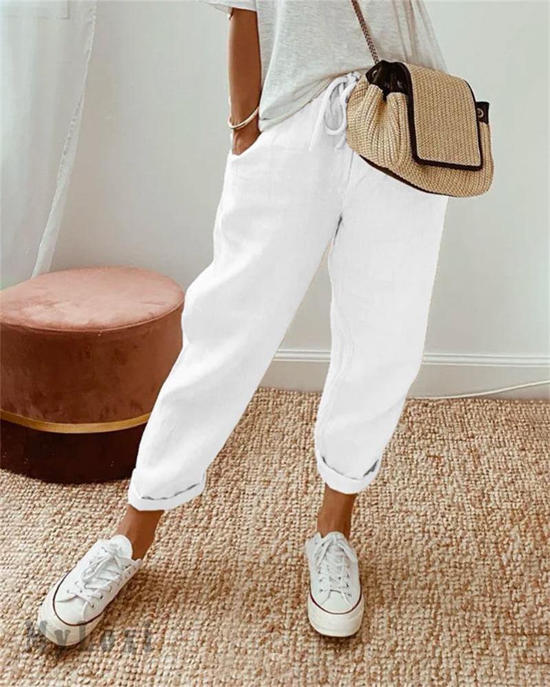 📢📢54 % de réduction !! ⏰ Pantalon Décontracté en Coton et Lin pour Femme – Élégant, Respirant & Polyvalent ✨☀️