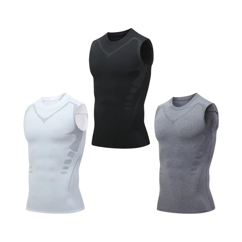 🔥💪 PROMO LIMITÉE 50% ! Gilet Sculptant Ionique pour Homme – Compression Raffraîchissante, Invisible sous les Vêtements, Affine la Silhouette ✨