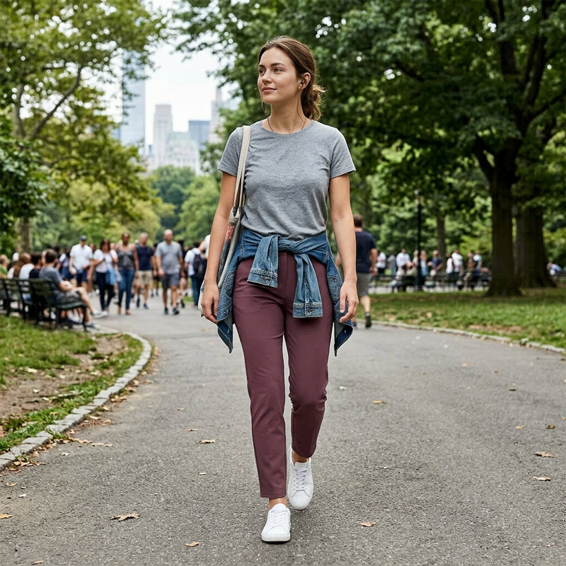 ⏳💥Pantalon pour femme avec poches zippées, confectionné en tissu extensible dans les quatre sens