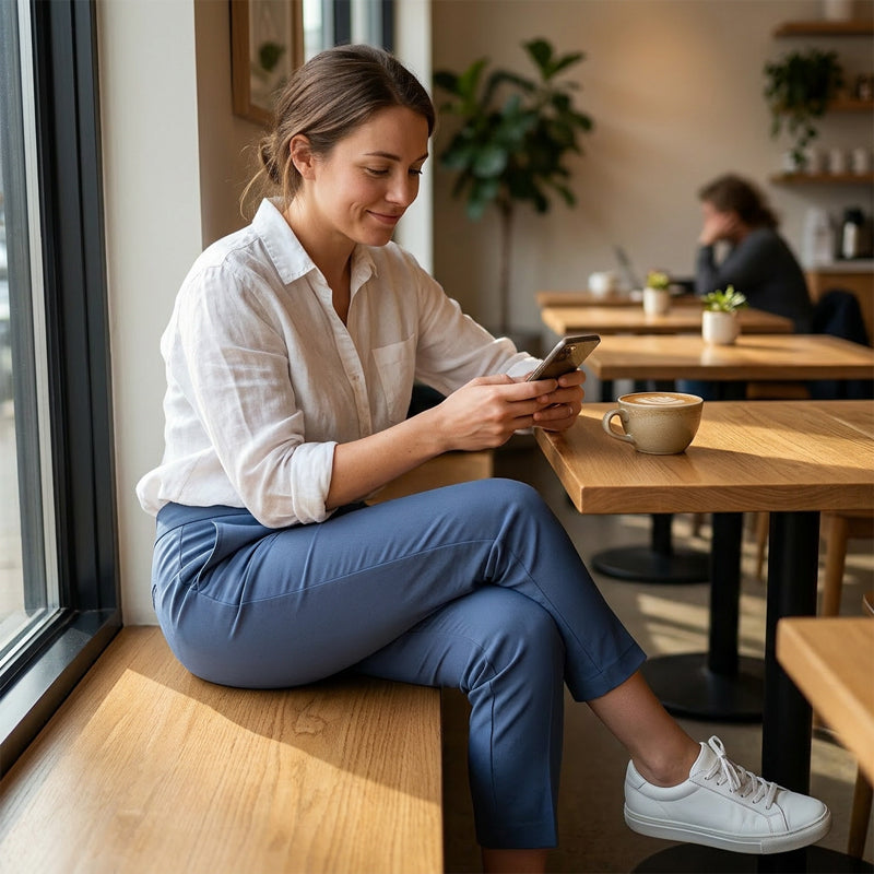 ⏳💥Pantalon pour femme avec poches zippées, confectionné en tissu extensible dans les quatre sens