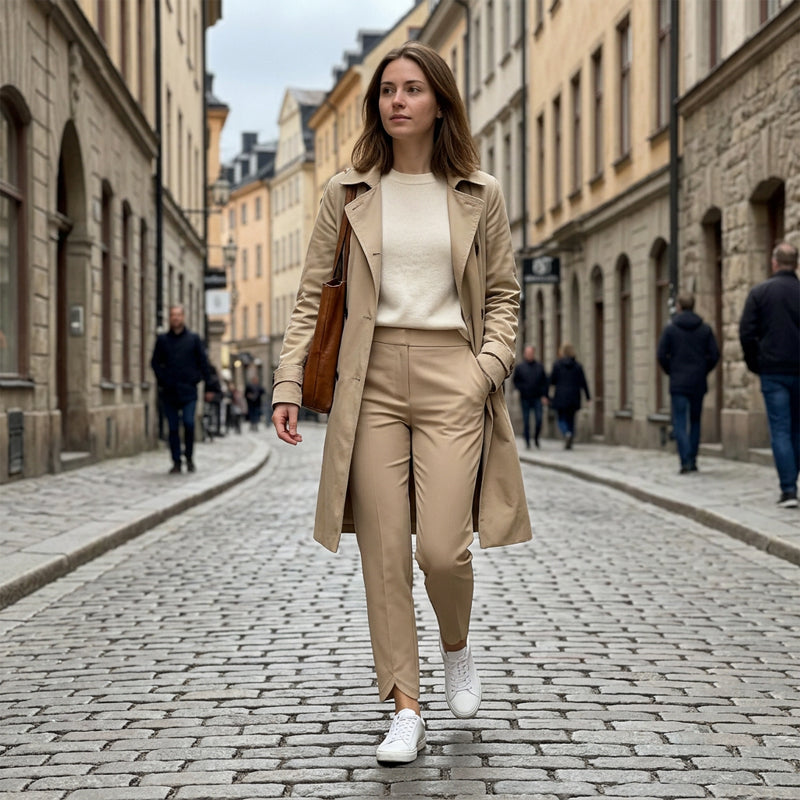 ⏳💥Pantalon pour femme avec poches zippées, confectionné en tissu extensible dans les quatre sens