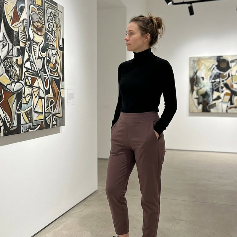 ⏳💥Pantalon pour femme avec poches zippées, confectionné en tissu extensible dans les quatre sens