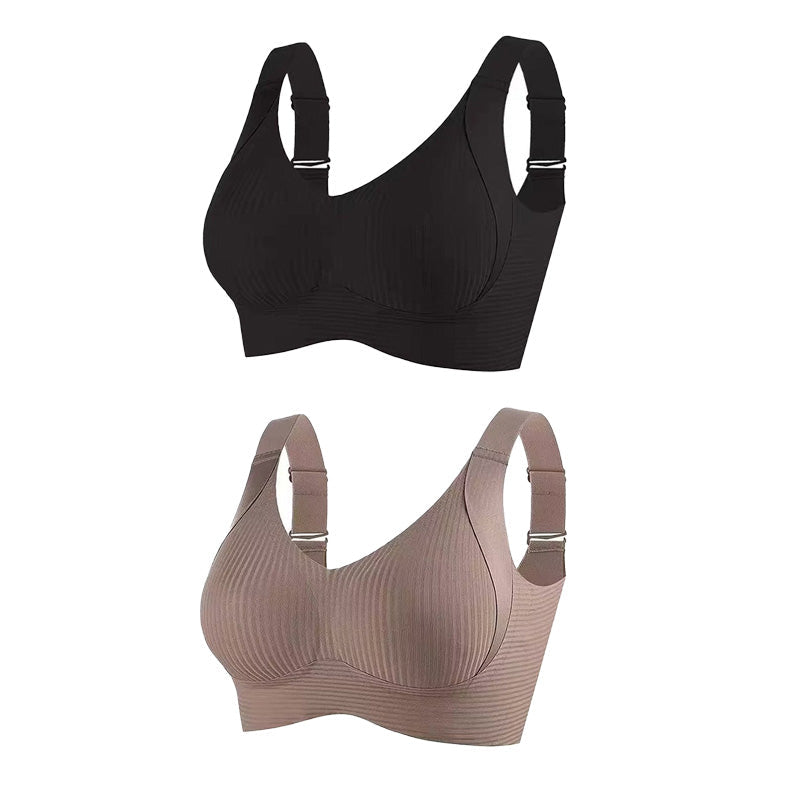 💕50% DE RÉDUCTION ! 💐Soutien-gorge sans coutures à rayures subtiles avec soutien en W – Confort et style !