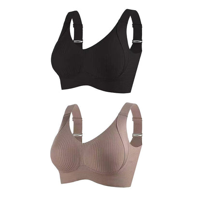 💕50% DE RÉDUCTION ! 💐Soutien-gorge sans coutures à rayures subtiles avec soutien en W – Confort et style !