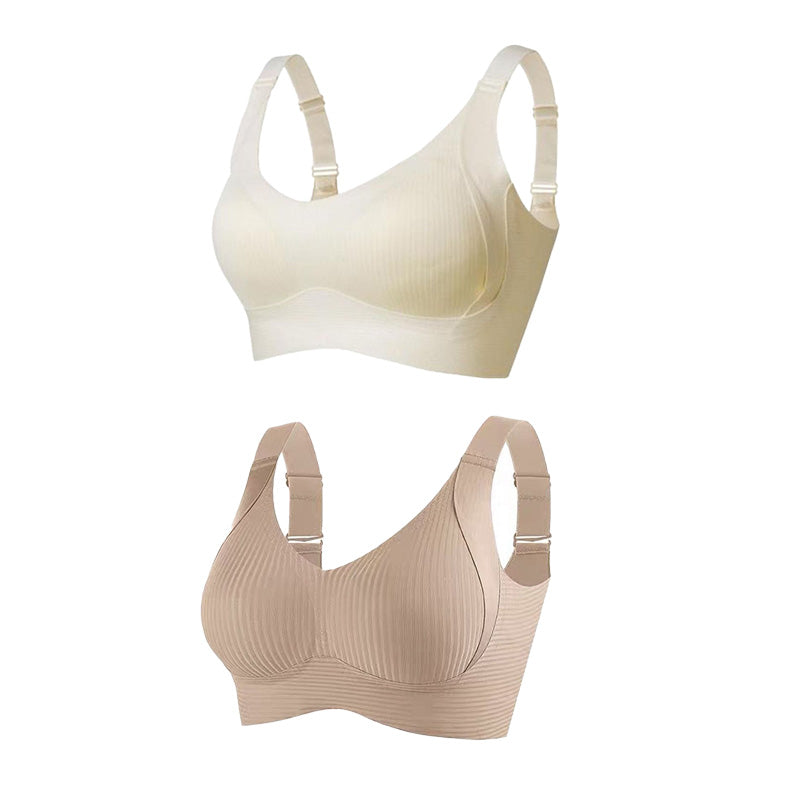 💕50% DE RÉDUCTION ! 💐Soutien-gorge sans coutures à rayures subtiles avec soutien en W – Confort et style !