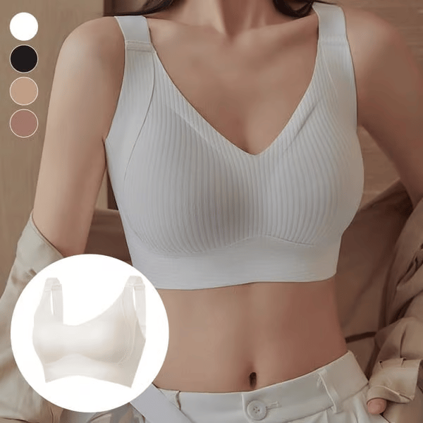 💕50% DE RÉDUCTION ! 💐Soutien-gorge sans coutures à rayures subtiles avec soutien en W – Confort et style !