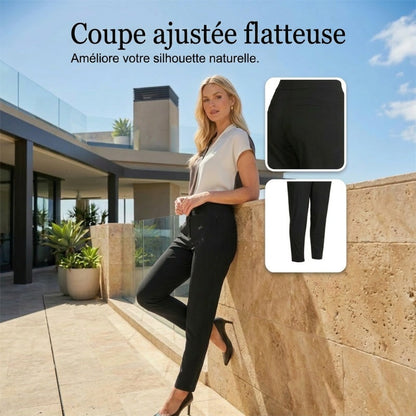 ⏳💥Pantalon pour femme avec poches zippées, confectionné en tissu extensible dans les quatre sens
