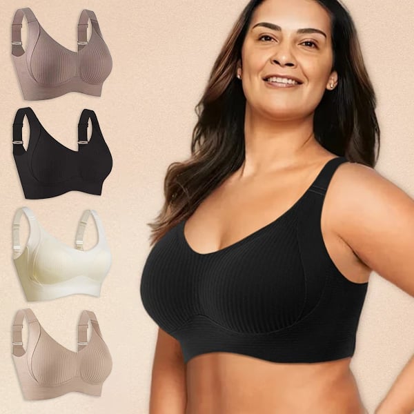💕50% DE RÉDUCTION ! 💐Soutien-gorge sans coutures à rayures subtiles avec soutien en W – Confort et style !