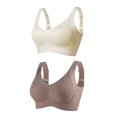 💕50% DE RÉDUCTION ! 💐Soutien-gorge sans coutures à rayures subtiles avec soutien en W – Confort et style !