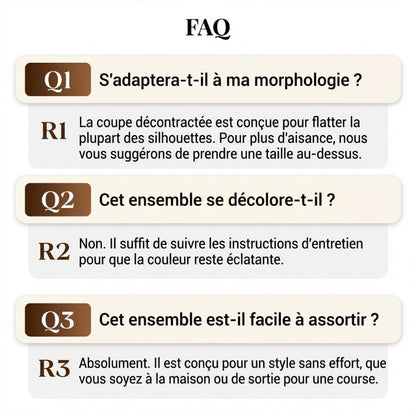 ⏳Spécial à durée limitée⏰Ensemble Femme Confort – Haut Ras du Cou & Pantalon à Cordon 👕👖