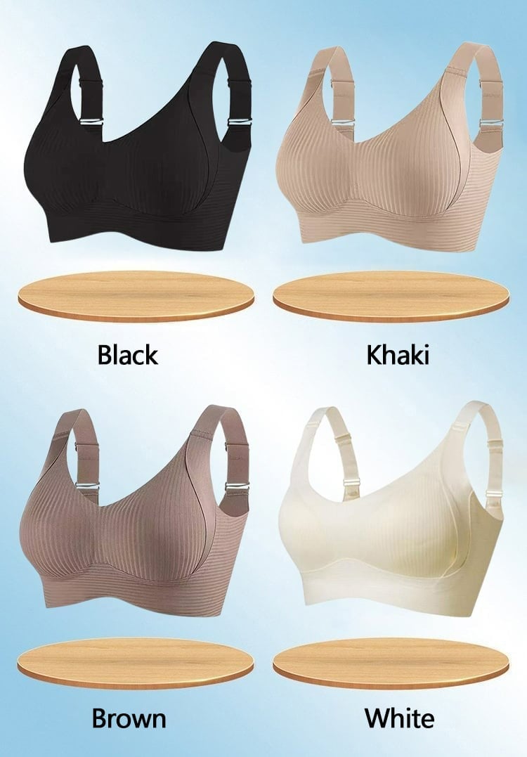 💕50% DE RÉDUCTION ! 💐Soutien-gorge sans coutures à rayures subtiles avec soutien en W – Confort et style !