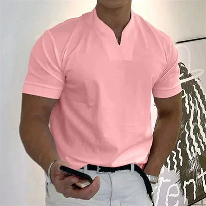 📢📢60% DE RÉDUCTION !! ⏰Chemise de Sport à Manches Courtes pour Hommes – Col en V, Confortable & Disponible jusqu'au 5XL