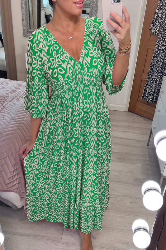 🔥Rabais saisonnier de 50%🔥Robe à fleurs à col en V