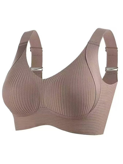 💕50% DE RÉDUCTION ! 💐Soutien-gorge sans coutures à rayures subtiles avec soutien en W – Confort et style !