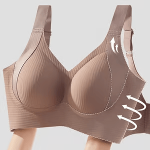 💕50% DE RÉDUCTION ! 💐Soutien-gorge sans coutures à rayures subtiles avec soutien en W – Confort et style !