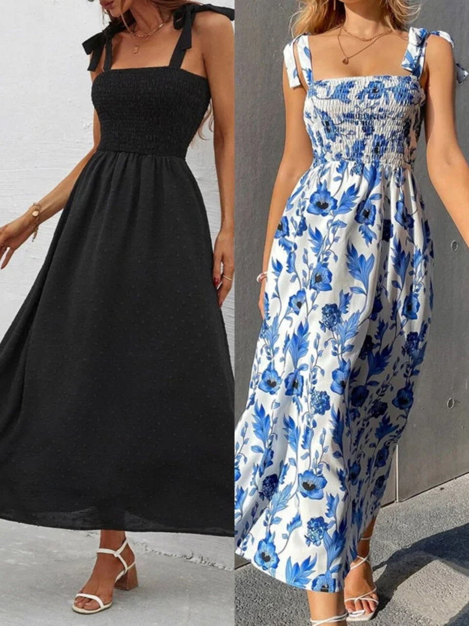 🌸Robe d'été élégante à bretelles et imprimé floral pour femme – Un style estival décontracté ✨