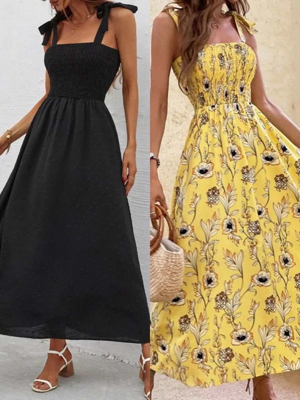 🌸Robe d'été élégante à bretelles et imprimé floral pour femme – Un style estival décontracté ✨