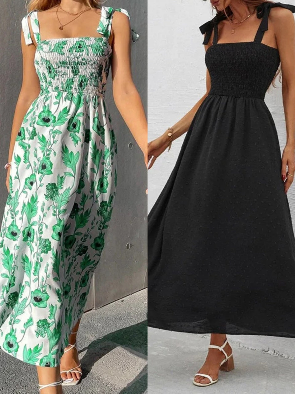 🌸Robe d'été élégante à bretelles et imprimé floral pour femme – Un style estival décontracté ✨