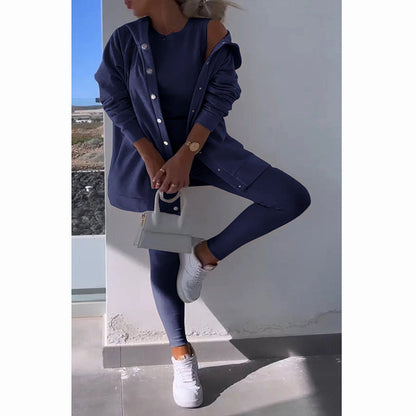 🔥LIVRAISON GRATUITE🔥Cardigan à capuche, gilet, jambières, costume trois pièces