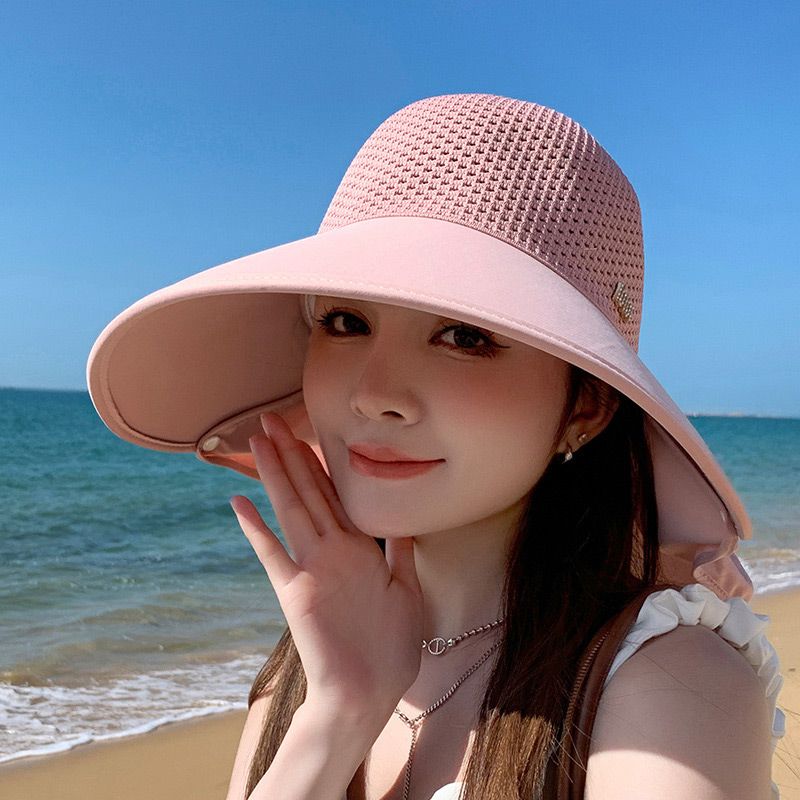 🌞2025 Été Nouveauté👒Chapeau de protection solaire creux à large bord avec châle amovible