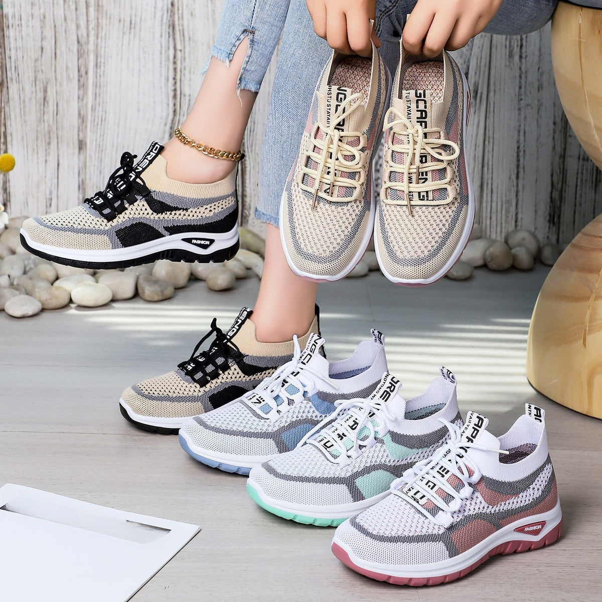 👟 50% DE RÉDUCTION ! 🏃‍♀️ Chaussures de course décontractées à lacets pour femmes – Légères, respirantes & amortissantes – parfaites pour la course ou le quotidien 🌸