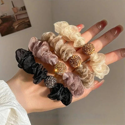 Élégants élastiques à cheveux en maille ornés de strass