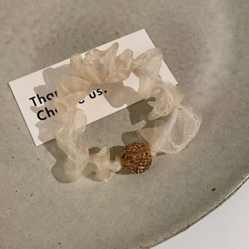 Élégants élastiques à cheveux en maille ornés de strass