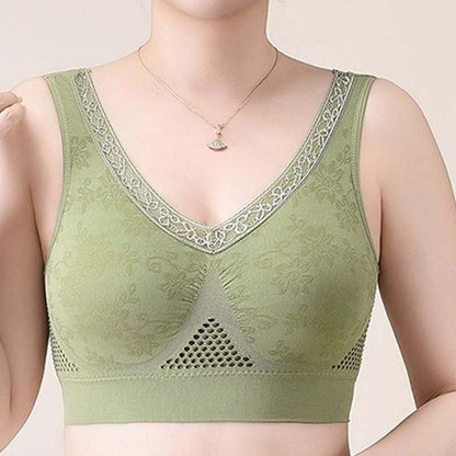 Soutien-gorge sans armatures en dentelle à maintien élevé pour femme