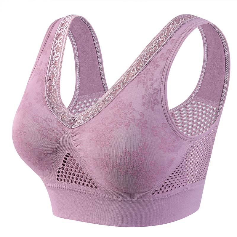 Soutien-gorge sans armatures en dentelle à maintien élevé pour femme