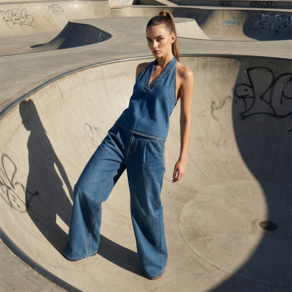 💎🔥 50 % DE RÉDUCTION ✨ Ensemble jean femme 2026 👖 Effet délavé rétro – Haute qualité, décontracté et résolument moderne