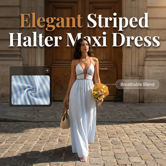 🔥Nouveau produit ✨ Profitez dès maintenant de 50 % de réduction ! 💖 Robe longue à rayures pour femme