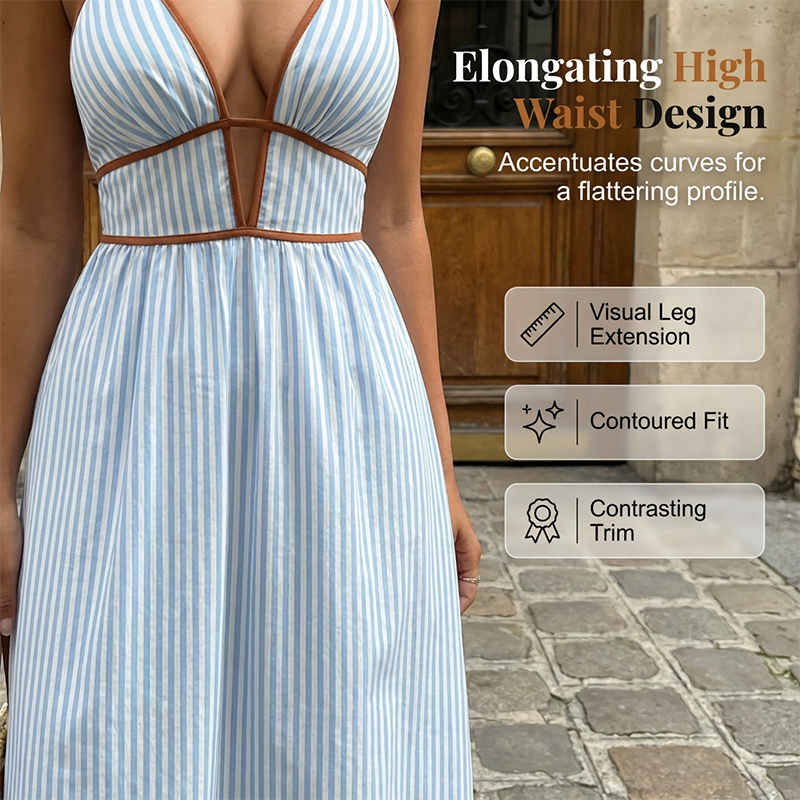 🔥Nouveau produit ✨ Profitez dès maintenant de 50 % de réduction ! 💖 Robe longue à rayures pour femme