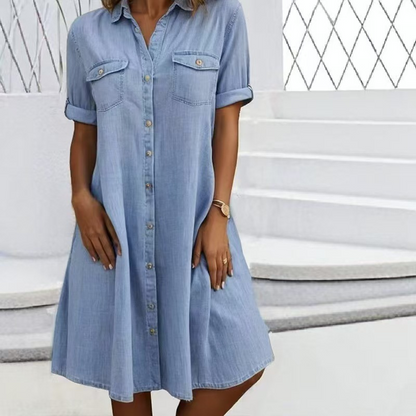 🔥Soldes 2026 : 50 % de réduction🔥Robe chemise décontractée en jean pour femme