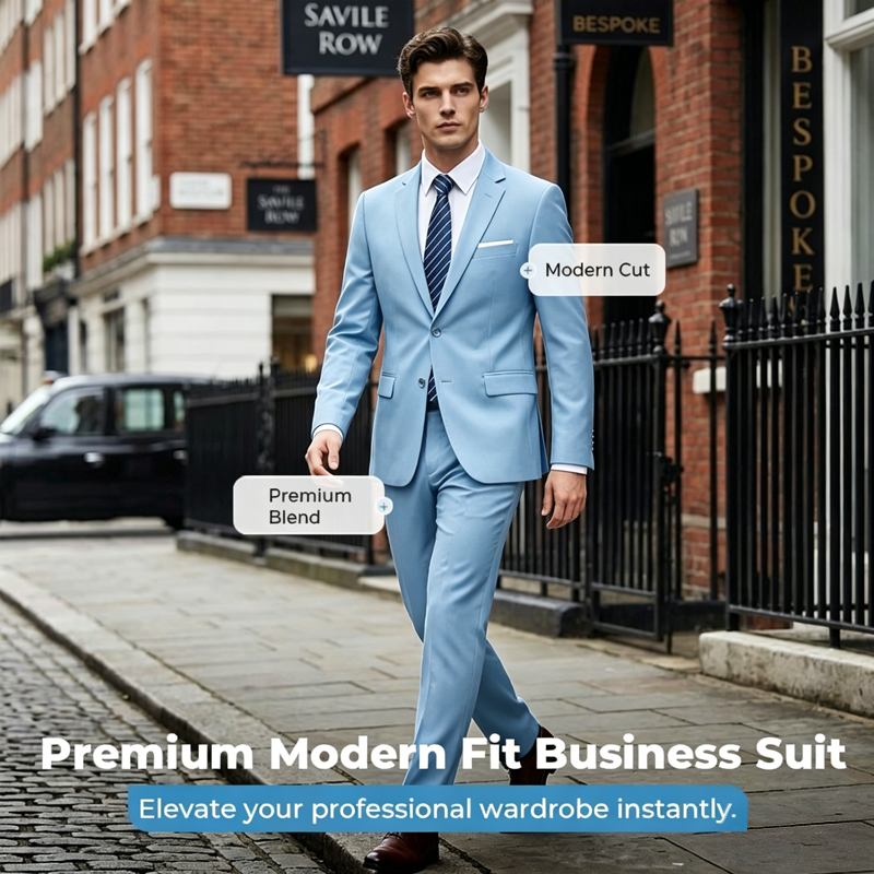 ✨👔50 % DE RÉDUCTION + LIVRAISON GRATUITE 💼Costume deux pièces pour homme, coupe moderne – Respirant, infroissable et style professionnel ✨