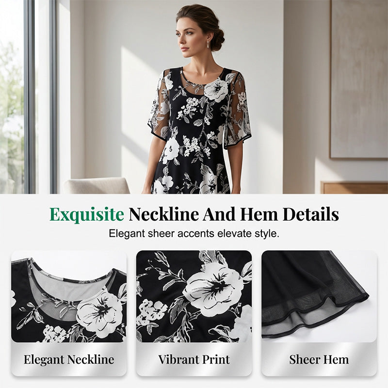 💃🌸 50 % DE RÉDUCTION ✨ Élégante robe en mousseline à motifs floraux pour femme – légère, fluide et féminine 💫