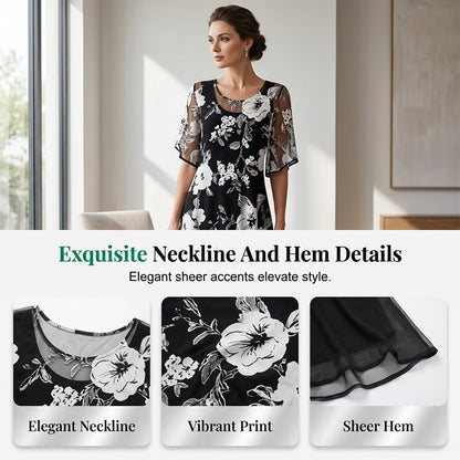 💃🌸 50 % DE RÉDUCTION ✨ Élégante robe en mousseline à motifs floraux pour femme – légère, fluide et féminine 💫