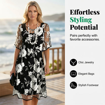 💃🌸 50 % DE RÉDUCTION ✨ Élégante robe en mousseline à motifs floraux pour femme – légère, fluide et féminine 💫