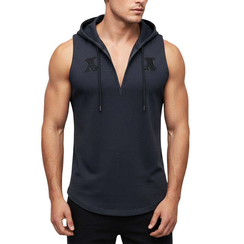 🏋️‍♂️ 50 % DE RÉDUCTION POUR UNE DURÉE LIMITÉE ! 🎽 Débardeur de sport à capuche pour homme – Respirant, col en V, capuche intégrée 🧢