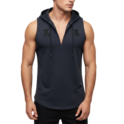 🏋️‍♂️ 50 % DE RÉDUCTION POUR UNE DURÉE LIMITÉE ! 🎽 Débardeur de sport à capuche pour homme – Respirant, col en V, capuche intégrée 🧢