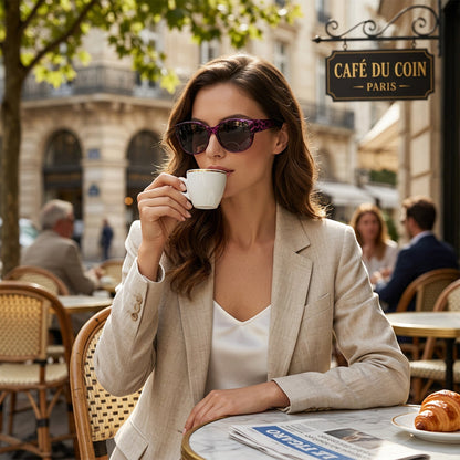 🔥Promotion exceptionnelle : 50 % de réduction🔥😎Lunettes de soleil polarisantes tendance pour femme, avec monture à motif serpent – Protection UV pour la ville, les trajets en voiture et les vacances🕶️✨